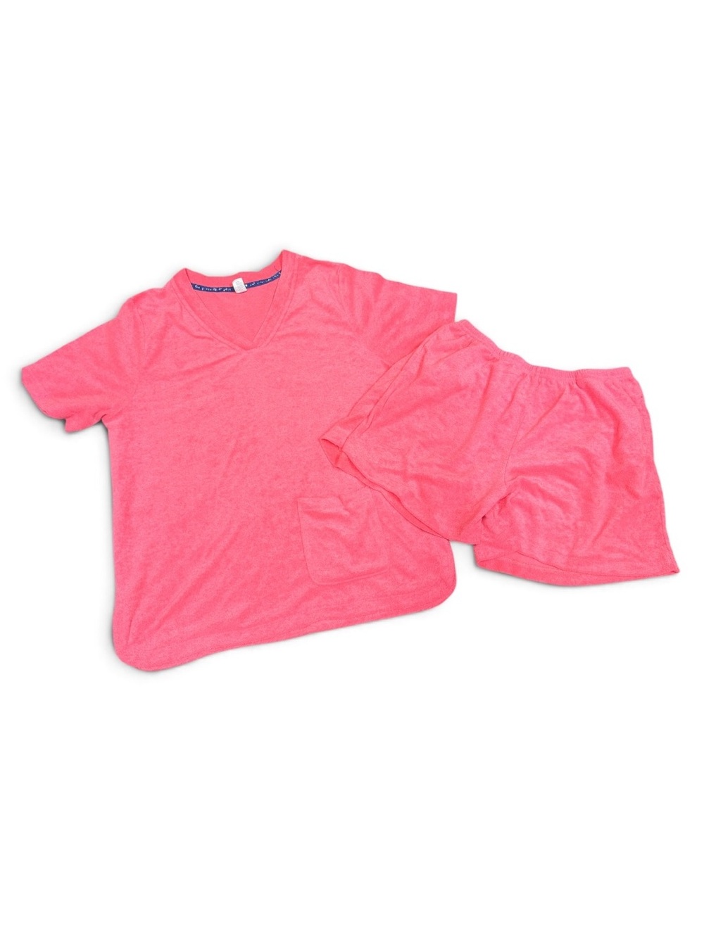 Hue Pink Terry Cloth Pajama Set Size Medium